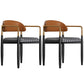 Metal Nordic Dining Arm Chair Home Side Chair Open Back Dining Side Chair Brown Black 2 Piece Set Clearhalo ' kitchen&dining_furn' 'Dining Chairs' 'Dining Tables & Seating' 'dining_chair' 'furn' 'furn_dining_chair' 'Furniture' 'furniture_dining_chair' 'Kitchen & Dining Furniture' 'kitchen' 3643585