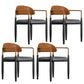 Metal Nordic Dining Arm Chair Home Side Chair Open Back Dining Side Chair Brown Black 4 Piece Set Clearhalo ' kitchen&dining_furn' 'Dining Chairs' 'Dining Tables & Seating' 'dining_chair' 'furn' 'furn_dining_chair' 'Furniture' 'furniture_dining_chair' 'Kitchen & Dining Furniture' 'kitchen' 3643586