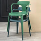 Contemporary Home Arm Chair Slat Back Plastic Stackable Dining Room Chair Clearhalo ' kitchen&dining_furn' 'Dining Chairs' 'Dining Tables & Seating' 'dining_chair' 'furn' 'furn_dining_chair' 'Furniture' 'furniture_dining_chair' 'Kitchen & Dining Furniture' 'kitchen' 3643591