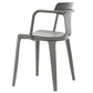 Contemporary Home Arm Chair Slat Back Plastic Stackable Dining Room Chair Grey 1 Piece Clearhalo ' kitchen&dining_furn' 'Dining Chairs' 'Dining Tables & Seating' 'dining_chair' 'furn' 'furn_dining_chair' 'Furniture' 'furniture_dining_chair' 'Kitchen & Dining Furniture' 'kitchen' 3643594