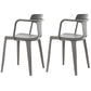 Contemporary Home Arm Chair Slat Back Plastic Stackable Dining Room Chair Grey 2 Piece Set Clearhalo ' kitchen&dining_furn' 'Dining Chairs' 'Dining Tables & Seating' 'dining_chair' 'furn' 'furn_dining_chair' 'Furniture' 'furniture_dining_chair' 'Kitchen & Dining Furniture' 'kitchen' 3643595