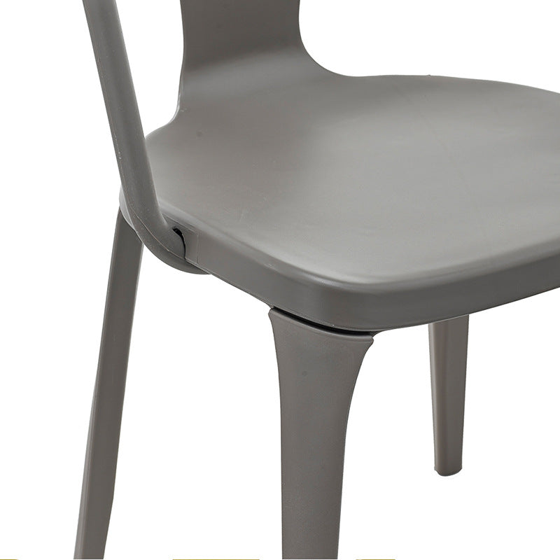 Contemporary Home Arm Chair Slat Back Plastic Stackable Dining Room Chair Clearhalo ' kitchen&dining_furn' 'Dining Chairs' 'Dining Tables & Seating' 'dining_chair' 'furn' 'furn_dining_chair' 'Furniture' 'furniture_dining_chair' 'Kitchen & Dining Furniture' 'kitchen' 3643597