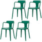 Contemporary Home Arm Chair Slat Back Plastic Stackable Dining Room Chair Green 4 Piece Set Clearhalo ' kitchen&dining_furn' 'Dining Chairs' 'Dining Tables & Seating' 'dining_chair' 'furn' 'furn_dining_chair' 'Furniture' 'furniture_dining_chair' 'Kitchen & Dining Furniture' 'kitchen' 3643604