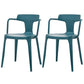 Contemporary Home Arm Chair Slat Back Plastic Stackable Dining Room Chair Blue 2 Piece Set Clearhalo ' kitchen&dining_furn' 'Dining Chairs' 'Dining Tables & Seating' 'dining_chair' 'furn' 'furn_dining_chair' 'Furniture' 'furniture_dining_chair' 'Kitchen & Dining Furniture' 'kitchen' 3643608