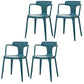 Contemporary Home Arm Chair Slat Back Plastic Stackable Dining Room Chair Blue 4 Piece Set Clearhalo ' kitchen&dining_furn' 'Dining Chairs' 'Dining Tables & Seating' 'dining_chair' 'furn' 'furn_dining_chair' 'Furniture' 'furniture_dining_chair' 'Kitchen & Dining Furniture' 'kitchen' 3643609