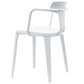 Contemporary Home Arm Chair Slat Back Plastic Stackable Dining Room Chair White 1 Piece Clearhalo ' kitchen&dining_furn' 'Dining Chairs' 'Dining Tables & Seating' 'dining_chair' 'furn' 'furn_dining_chair' 'Furniture' 'furniture_dining_chair' 'Kitchen & Dining Furniture' 'kitchen' 3643610