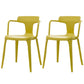Contemporary Home Arm Chair Slat Back Plastic Stackable Dining Room Chair Yellow 2 Piece Set Clearhalo ' kitchen&dining_furn' 'Dining Chairs' 'Dining Tables & Seating' 'dining_chair' 'furn' 'furn_dining_chair' 'Furniture' 'furniture_dining_chair' 'Kitchen & Dining Furniture' 'kitchen' 3643614