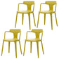 Contemporary Home Arm Chair Slat Back Plastic Stackable Dining Room Chair Yellow 4 Piece Set Clearhalo ' kitchen&dining_furn' 'Dining Chairs' 'Dining Tables & Seating' 'dining_chair' 'furn' 'furn_dining_chair' 'Furniture' 'furniture_dining_chair' 'Kitchen & Dining Furniture' 'kitchen' 3643615