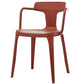 Contemporary Home Arm Chair Slat Back Plastic Stackable Dining Room Chair Red 1 Piece Clearhalo ' kitchen&dining_furn' 'Dining Chairs' 'Dining Tables & Seating' 'dining_chair' 'furn' 'furn_dining_chair' 'Furniture' 'furniture_dining_chair' 'Kitchen & Dining Furniture' 'kitchen' 3643616