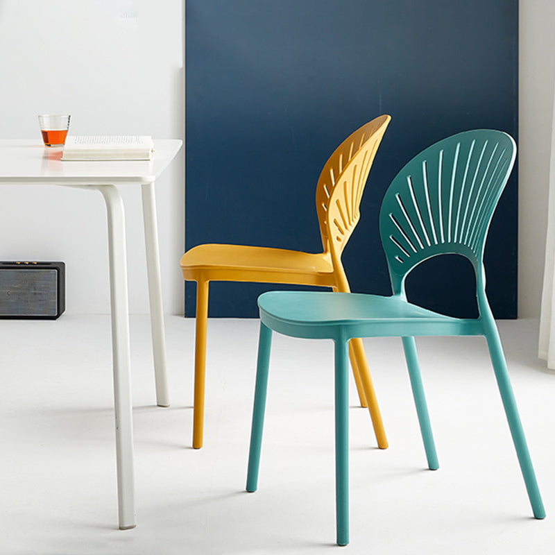 Contemporary Style Plastic Open Side Chair Colorful Stacking Dining Chairr for Home Clearhalo ' kitchen&dining_furn' 'Dining Chairs' 'Dining Tables & Seating' 'dining_chair' 'furn' 'furn_dining_chair' 'Furniture' 'furniture_dining_chair' 'Kitchen & Dining Furniture' 'kitchen' 3643619