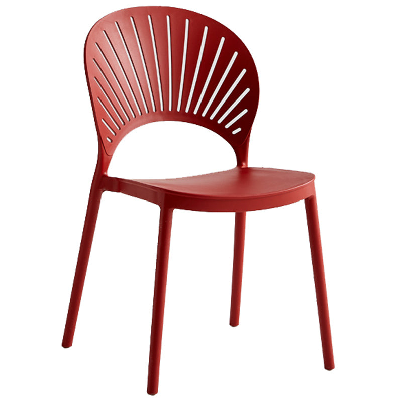 Contemporary Style Plastic Open Side Chair Colorful Stacking Dining Chairr for Home Burgundy 1 Piece Clearhalo ' kitchen&dining_furn' 'Dining Chairs' 'Dining Tables & Seating' 'dining_chair' 'furn' 'furn_dining_chair' 'Furniture' 'furniture_dining_chair' 'Kitchen & Dining Furniture' 'kitchen' 3643632