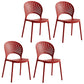 Contemporary Style Plastic Open Side Chair Colorful Stacking Dining Chairr for Home Burgundy 4 Piece Set Clearhalo ' kitchen&dining_furn' 'Dining Chairs' 'Dining Tables & Seating' 'dining_chair' 'furn' 'furn_dining_chair' 'Furniture' 'furniture_dining_chair' 'Kitchen & Dining Furniture' 'kitchen' 3643635
