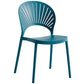 Contemporary Style Plastic Open Side Chair Colorful Stacking Dining Chairr for Home Peacock Blue 1 Piece Clearhalo ' kitchen&dining_furn' 'Dining Chairs' 'Dining Tables & Seating' 'dining_chair' 'furn' 'furn_dining_chair' 'Furniture' 'furniture_dining_chair' 'Kitchen & Dining Furniture' 'kitchen' 3643637