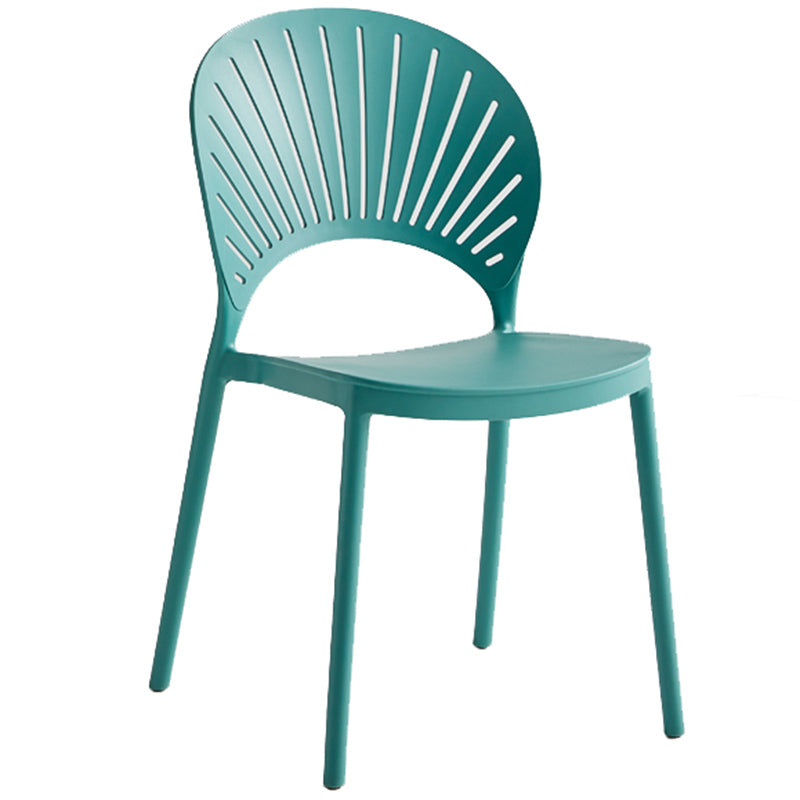Contemporary Style Plastic Open Side Chair Colorful Stacking Dining Chairr for Home Lake Green 1 Piece Clearhalo ' kitchen&dining_furn' 'Dining Chairs' 'Dining Tables & Seating' 'dining_chair' 'furn' 'furn_dining_chair' 'Furniture' 'furniture_dining_chair' 'Kitchen & Dining Furniture' 'kitchen' 3643643