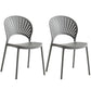 Contemporary Style Plastic Open Side Chair Colorful Stacking Dining Chairr for Home Grey 2 Piece Set Clearhalo ' kitchen&dining_furn' 'Dining Chairs' 'Dining Tables & Seating' 'dining_chair' 'furn' 'furn_dining_chair' 'Furniture' 'furniture_dining_chair' 'Kitchen & Dining Furniture' 'kitchen' 3643653