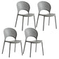 Contemporary Style Plastic Open Side Chair Colorful Stacking Dining Chairr for Home Grey 4 Piece Set Clearhalo ' kitchen&dining_furn' 'Dining Chairs' 'Dining Tables & Seating' 'dining_chair' 'furn' 'furn_dining_chair' 'Furniture' 'furniture_dining_chair' 'Kitchen & Dining Furniture' 'kitchen' 3643654