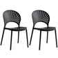 Contemporary Style Plastic Open Side Chair Colorful Stacking Dining Chairr for Home Black 2 Piece Set Clearhalo ' kitchen&dining_furn' 'Dining Chairs' 'Dining Tables & Seating' 'dining_chair' 'furn' 'furn_dining_chair' 'Furniture' 'furniture_dining_chair' 'Kitchen & Dining Furniture' 'kitchen' 3643656