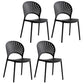 Contemporary Style Plastic Open Side Chair Colorful Stacking Dining Chairr for Home Black 4 Piece Set Clearhalo ' kitchen&dining_furn' 'Dining Chairs' 'Dining Tables & Seating' 'dining_chair' 'furn' 'furn_dining_chair' 'Furniture' 'furniture_dining_chair' 'Kitchen & Dining Furniture' 'kitchen' 3643657