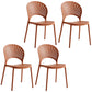 Contemporary Style Plastic Open Side Chair Colorful Stacking Dining Chairr for Home Brown 4 Piece Set Clearhalo ' kitchen&dining_furn' 'Dining Chairs' 'Dining Tables & Seating' 'dining_chair' 'furn' 'furn_dining_chair' 'Furniture' 'furniture_dining_chair' 'Kitchen & Dining Furniture' 'kitchen' 3643660