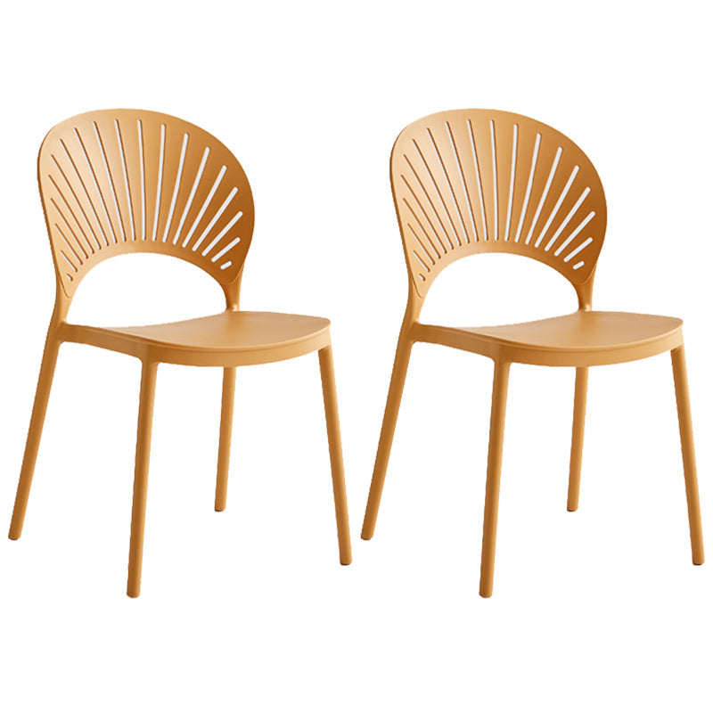 Contemporary Style Plastic Open Side Chair Colorful Stacking Dining Chairr for Home Beige 2 Piece Set Clearhalo ' kitchen&dining_furn' 'Dining Chairs' 'Dining Tables & Seating' 'dining_chair' 'furn' 'furn_dining_chair' 'Furniture' 'furniture_dining_chair' 'Kitchen & Dining Furniture' 'kitchen' 3643665