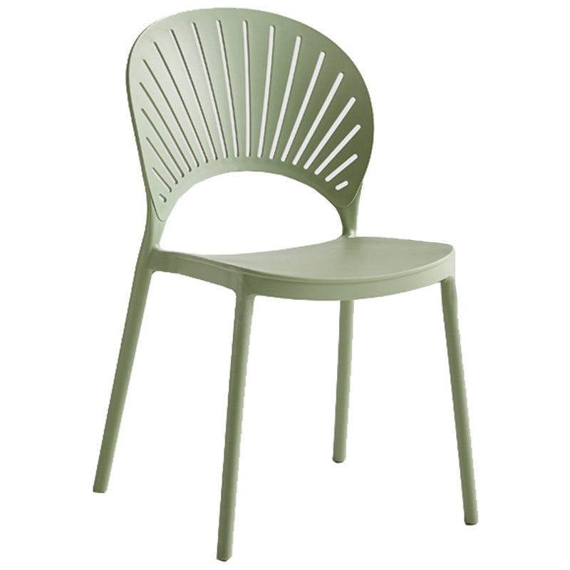 Contemporary Style Plastic Open Side Chair Colorful Stacking Dining Chairr for Home Green 1 Piece Clearhalo ' kitchen&dining_furn' 'Dining Chairs' 'Dining Tables & Seating' 'dining_chair' 'furn' 'furn_dining_chair' 'Furniture' 'furniture_dining_chair' 'Kitchen & Dining Furniture' 'kitchen' 3643667