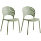 Contemporary Style Plastic Open Side Chair Colorful Stacking Dining Chairr for Home Green 2 Piece Set Clearhalo ' kitchen&dining_furn' 'Dining Chairs' 'Dining Tables & Seating' 'dining_chair' 'furn' 'furn_dining_chair' 'Furniture' 'furniture_dining_chair' 'Kitchen & Dining Furniture' 'kitchen' 3643668