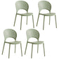 Contemporary Style Plastic Open Side Chair Colorful Stacking Dining Chairr for Home Green 4 Piece Set Clearhalo ' kitchen&dining_furn' 'Dining Chairs' 'Dining Tables & Seating' 'dining_chair' 'furn' 'furn_dining_chair' 'Furniture' 'furniture_dining_chair' 'Kitchen & Dining Furniture' 'kitchen' 3643669