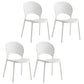 Contemporary Style Plastic Open Side Chair Colorful Stacking Dining Chairr for Home White 4 Piece Set Clearhalo ' kitchen&dining_furn' 'Dining Chairs' 'Dining Tables & Seating' 'dining_chair' 'furn' 'furn_dining_chair' 'Furniture' 'furniture_dining_chair' 'Kitchen & Dining Furniture' 'kitchen' 3643672