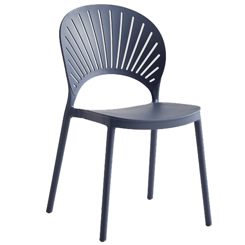 Contemporary Style Plastic Open Side Chair Colorful Stacking Dining Chairr for Home Gray Blue 1 Piece Clearhalo ' kitchen&dining_furn' 'Dining Chairs' 'Dining Tables & Seating' 'dining_chair' 'furn' 'furn_dining_chair' 'Furniture' 'furniture_dining_chair' 'Kitchen & Dining Furniture' 'kitchen' 3643673