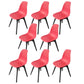 Contemporary Style Plastic Dining Chair Solid Back Dining Chair for Home Red Set of 8 Clearhalo ' kitchen&dining_furn' 'Dining Chairs' 'Dining Tables & Seating' 'dining_chair' 'Furniture' 'furniture_dining_chair' 'Kitchen & Dining Furniture' 'kitchen' 3643681