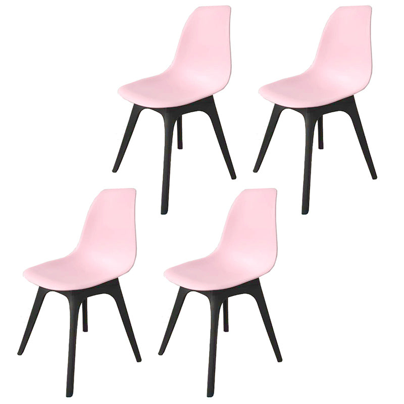 Contemporary Style Plastic Dining Chair Solid Back Dining Chair for Home Pink Set of 4 Clearhalo ' kitchen&dining_furn' 'Dining Chairs' 'Dining Tables & Seating' 'dining_chair' 'Furniture' 'furniture_dining_chair' 'Kitchen & Dining Furniture' 'kitchen' 3643683