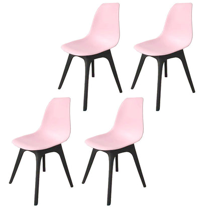 Contemporary Style Plastic Dining Chair Solid Back Dining Chair for Home Pink Set of 4 Clearhalo ' kitchen&dining_furn' 'Dining Chairs' 'Dining Tables & Seating' 'dining_chair' 'Furniture' 'furniture_dining_chair' 'Kitchen & Dining Furniture' 'kitchen' 3643683