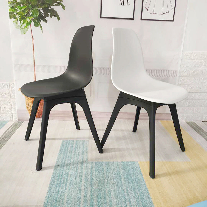 Contemporary Style Plastic Dining Chair Solid Back Dining Chair for Home Clearhalo ' kitchen&dining_furn' 'Dining Chairs' 'Dining Tables & Seating' 'dining_chair' 'Furniture' 'furniture_dining_chair' 'Kitchen & Dining Furniture' 'kitchen' 3643684