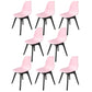 Contemporary Style Plastic Dining Chair Solid Back Dining Chair for Home Pink Set of 8 Clearhalo ' kitchen&dining_furn' 'Dining Chairs' 'Dining Tables & Seating' 'dining_chair' 'Furniture' 'furniture_dining_chair' 'Kitchen & Dining Furniture' 'kitchen' 3643685