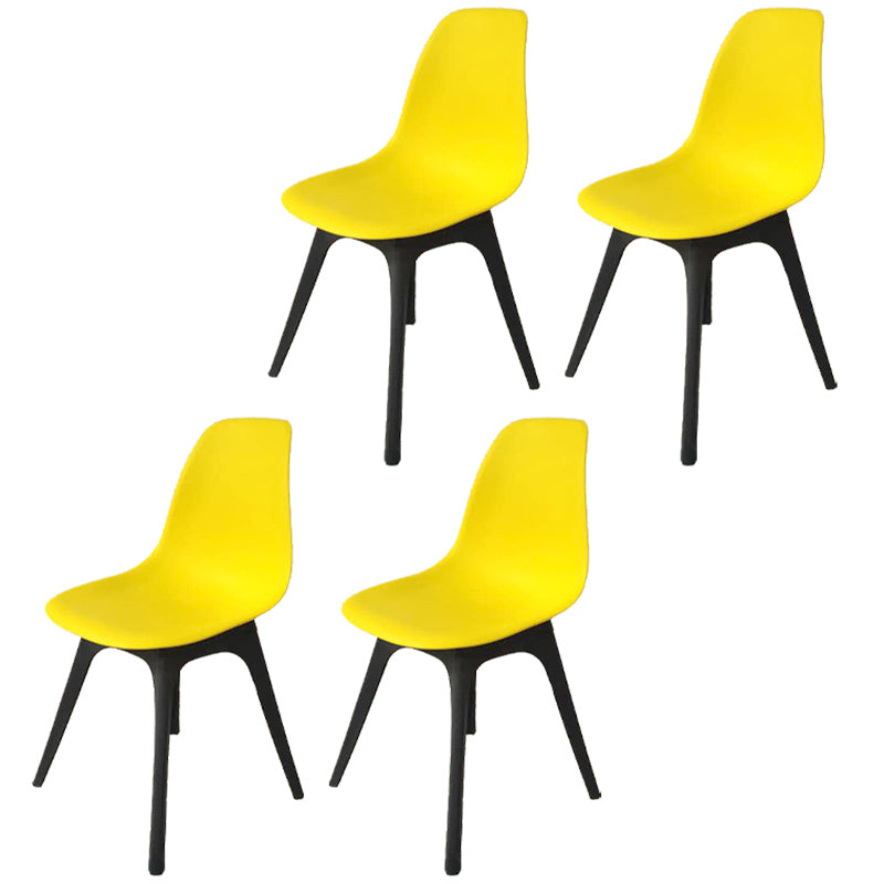 Contemporary Style Plastic Dining Chair Solid Back Dining Chair for Home Yellow Set of 4 Clearhalo ' kitchen&dining_furn' 'Dining Chairs' 'Dining Tables & Seating' 'dining_chair' 'Furniture' 'furniture_dining_chair' 'Kitchen & Dining Furniture' 'kitchen' 3643691
