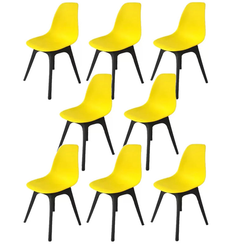 Contemporary Style Plastic Dining Chair Solid Back Dining Chair for Home Yellow Set of 8 Clearhalo ' kitchen&dining_furn' 'Dining Chairs' 'Dining Tables & Seating' 'dining_chair' 'Furniture' 'furniture_dining_chair' 'Kitchen & Dining Furniture' 'kitchen' 3643692