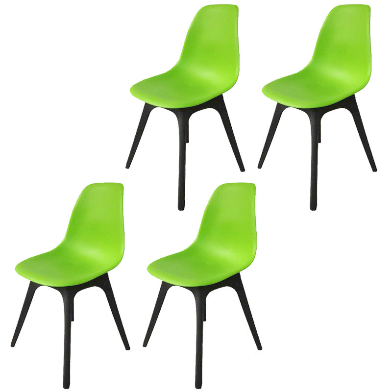 Contemporary Style Plastic Dining Chair Solid Back Dining Chair for Home Green Set of 4 Clearhalo ' kitchen&dining_furn' 'Dining Chairs' 'Dining Tables & Seating' 'dining_chair' 'Furniture' 'furniture_dining_chair' 'Kitchen & Dining Furniture' 'kitchen' 3643693