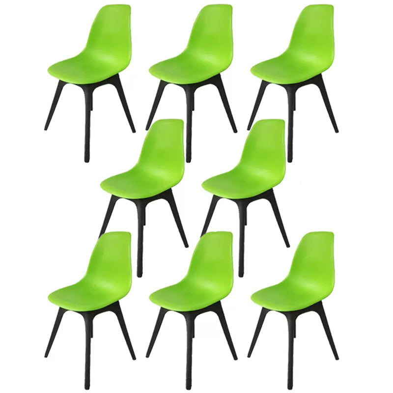 Contemporary Style Plastic Dining Chair Solid Back Dining Chair for Home Green Set of 8 Clearhalo ' kitchen&dining_furn' 'Dining Chairs' 'Dining Tables & Seating' 'dining_chair' 'Furniture' 'furniture_dining_chair' 'Kitchen & Dining Furniture' 'kitchen' 3643694