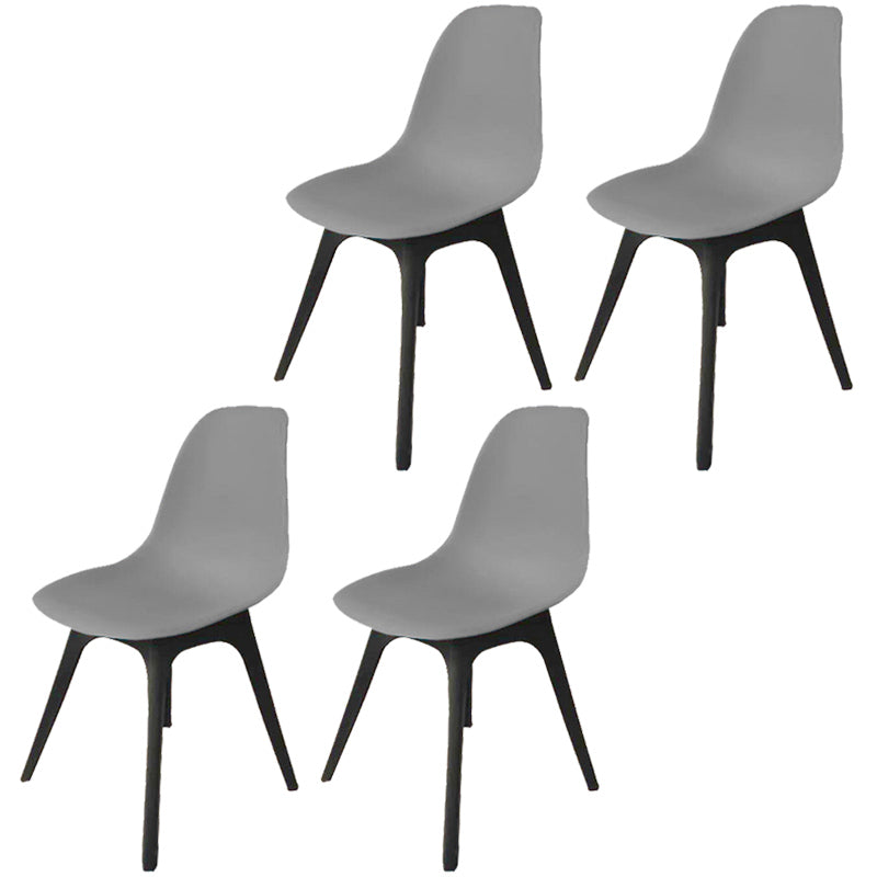 Contemporary Style Plastic Dining Chair Solid Back Dining Chair for Home Grey Set of 4 Clearhalo ' kitchen&dining_furn' 'Dining Chairs' 'Dining Tables & Seating' 'dining_chair' 'Furniture' 'furniture_dining_chair' 'Kitchen & Dining Furniture' 'kitchen' 3643695