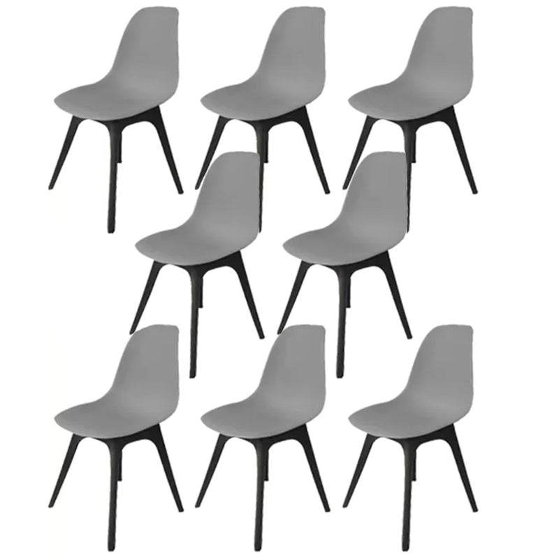 Contemporary Style Plastic Dining Chair Solid Back Dining Chair for Home Grey Set of 8 Clearhalo ' kitchen&dining_furn' 'Dining Chairs' 'Dining Tables & Seating' 'dining_chair' 'Furniture' 'furniture_dining_chair' 'Kitchen & Dining Furniture' 'kitchen' 3643696