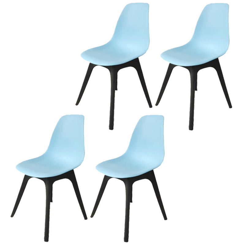 Contemporary Style Plastic Dining Chair Solid Back Dining Chair for Home Blue Set of 4 Clearhalo ' kitchen&dining_furn' 'Dining Chairs' 'Dining Tables & Seating' 'dining_chair' 'Furniture' 'furniture_dining_chair' 'Kitchen & Dining Furniture' 'kitchen' 3643697