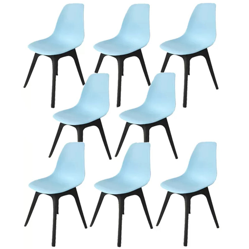 Contemporary Style Plastic Dining Chair Solid Back Dining Chair for Home Blue Set of 8 Clearhalo ' kitchen&dining_furn' 'Dining Chairs' 'Dining Tables & Seating' 'dining_chair' 'Furniture' 'furniture_dining_chair' 'Kitchen & Dining Furniture' 'kitchen' 3643698