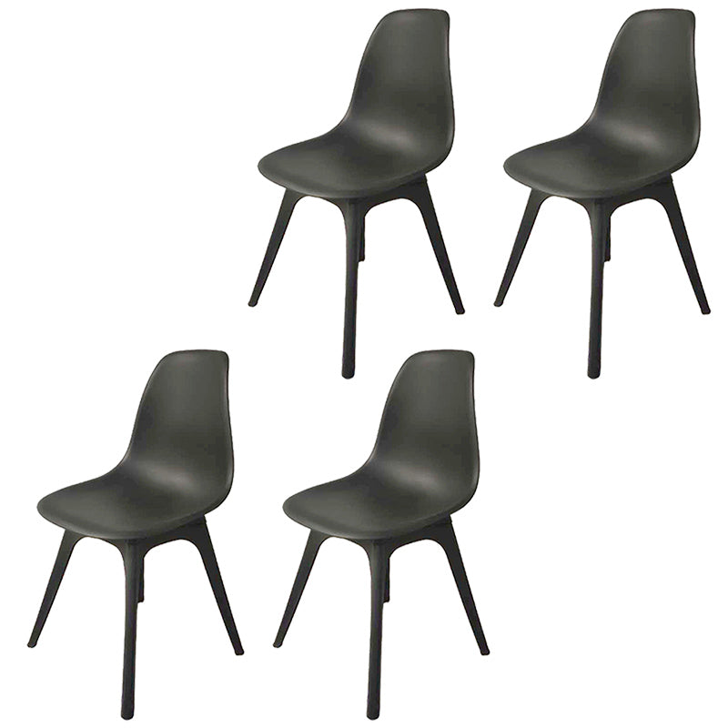 Contemporary Style Plastic Dining Chair Solid Back Dining Chair for Home Black Set of 4 Clearhalo ' kitchen&dining_furn' 'Dining Chairs' 'Dining Tables & Seating' 'dining_chair' 'Furniture' 'furniture_dining_chair' 'Kitchen & Dining Furniture' 'kitchen' 3643699