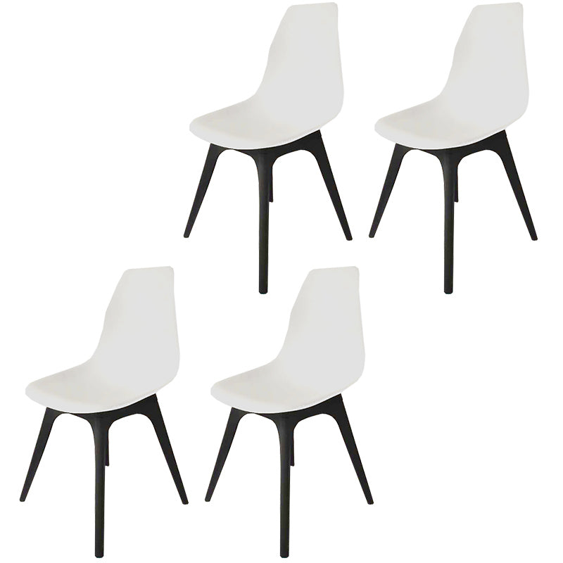 Contemporary Style Plastic Dining Chair Solid Back Dining Chair for Home White Set of 4 Clearhalo ' kitchen&dining_furn' 'Dining Chairs' 'Dining Tables & Seating' 'dining_chair' 'Furniture' 'furniture_dining_chair' 'Kitchen & Dining Furniture' 'kitchen' 3643701
