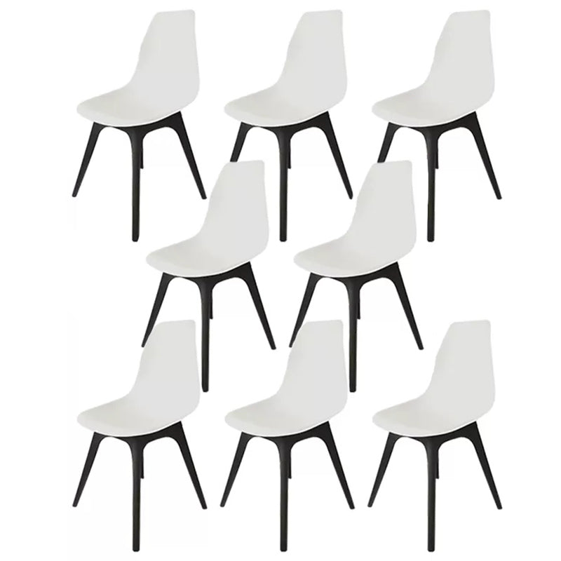 Contemporary Style Plastic Dining Chair Solid Back Dining Chair for Home White Set of 8 Clearhalo ' kitchen&dining_furn' 'Dining Chairs' 'Dining Tables & Seating' 'dining_chair' 'Furniture' 'furniture_dining_chair' 'Kitchen & Dining Furniture' 'kitchen' 3643702
