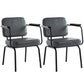 Modern Industrial Style Leather Solid Back Side Chair 31"H Dining Chair for Restaurant Bedroom Grey 2 Piece Set Clearhalo ' kitchen&dining_furn' 'Dining Chairs' 'Dining Tables & Seating' 'dining_chair' 'furn' 'furn_dining_chair' 'Furniture' 'furniture_dining_chair' 'Kitchen & Dining Furniture' 'kitchen' 3643710