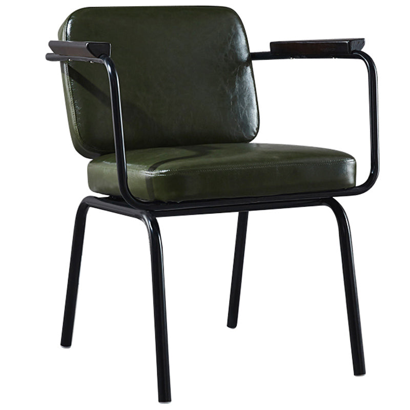 Modern Industrial Style Leather Solid Back Side Chair 31"H Dining Chair for Restaurant Bedroom Clearhalo ' kitchen&dining_furn' 'Dining Chairs' 'Dining Tables & Seating' 'dining_chair' 'furn' 'furn_dining_chair' 'Furniture' 'furniture_dining_chair' 'Kitchen & Dining Furniture' 'kitchen' 3643712