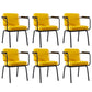 Modern Industrial Style Leather Solid Back Side Chair 31"H Dining Chair for Restaurant Bedroom Yellow 6 Piece Set Clearhalo ' kitchen&dining_furn' 'Dining Chairs' 'Dining Tables & Seating' 'dining_chair' 'furn' 'furn_dining_chair' 'Furniture' 'furniture_dining_chair' 'Kitchen & Dining Furniture' 'kitchen' 3643719