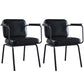 Modern Industrial Style Leather Solid Back Side Chair 31"H Dining Chair for Restaurant Bedroom Black 2 Piece Set Clearhalo ' kitchen&dining_furn' 'Dining Chairs' 'Dining Tables & Seating' 'dining_chair' 'furn' 'furn_dining_chair' 'Furniture' 'furniture_dining_chair' 'Kitchen & Dining Furniture' 'kitchen' 3643726