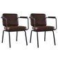 Modern Industrial Style Leather Solid Back Side Chair 31"H Dining Chair for Restaurant Bedroom Dark Brown 2 Piece Set Clearhalo ' kitchen&dining_furn' 'Dining Chairs' 'Dining Tables & Seating' 'dining_chair' 'furn' 'furn_dining_chair' 'Furniture' 'furniture_dining_chair' 'Kitchen & Dining Furniture' 'kitchen' 3643729